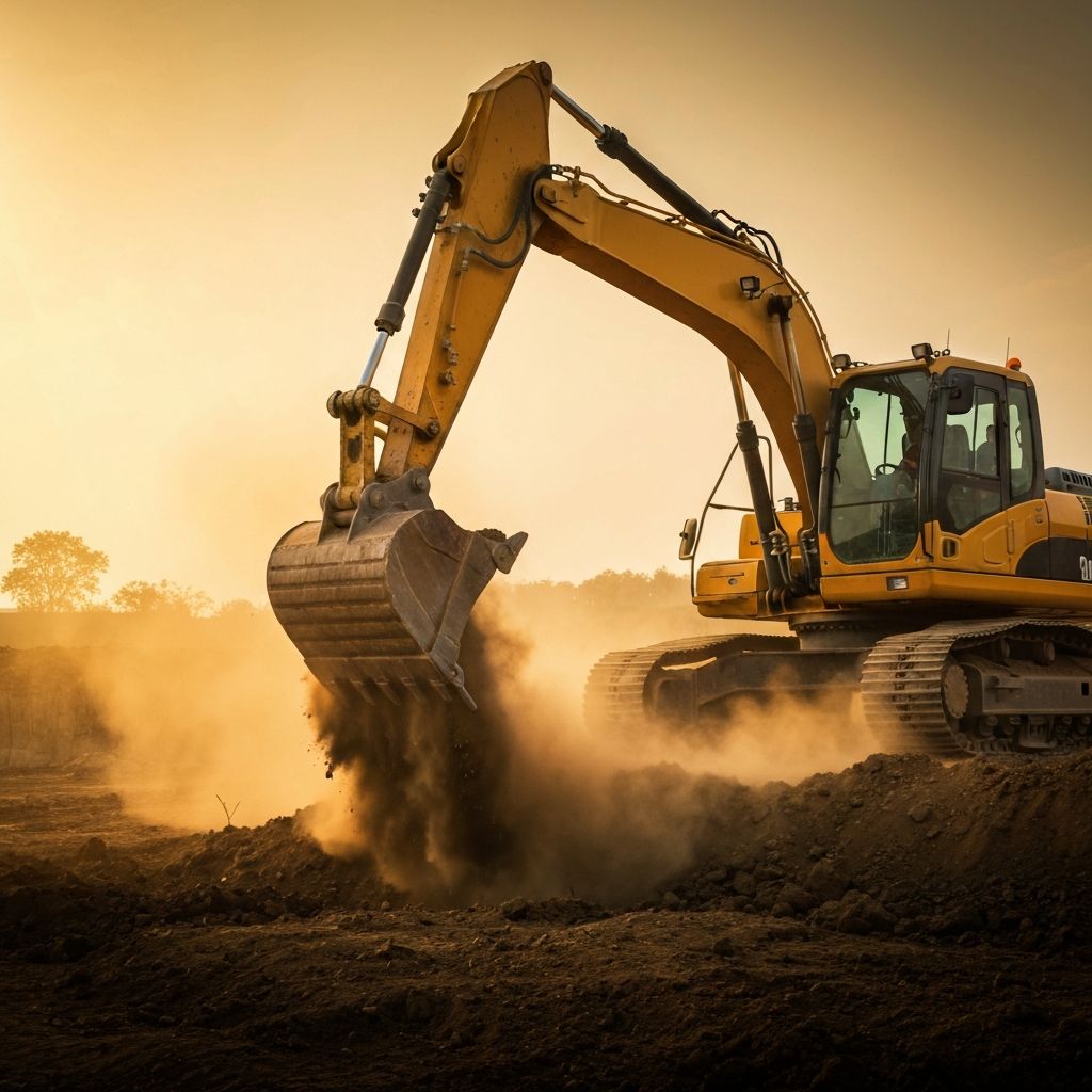 Escavadeira em operação